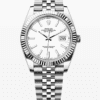Replica Rolex Datejust 41 Steel White Dial Smooth Bezel Oyster Watch 126300